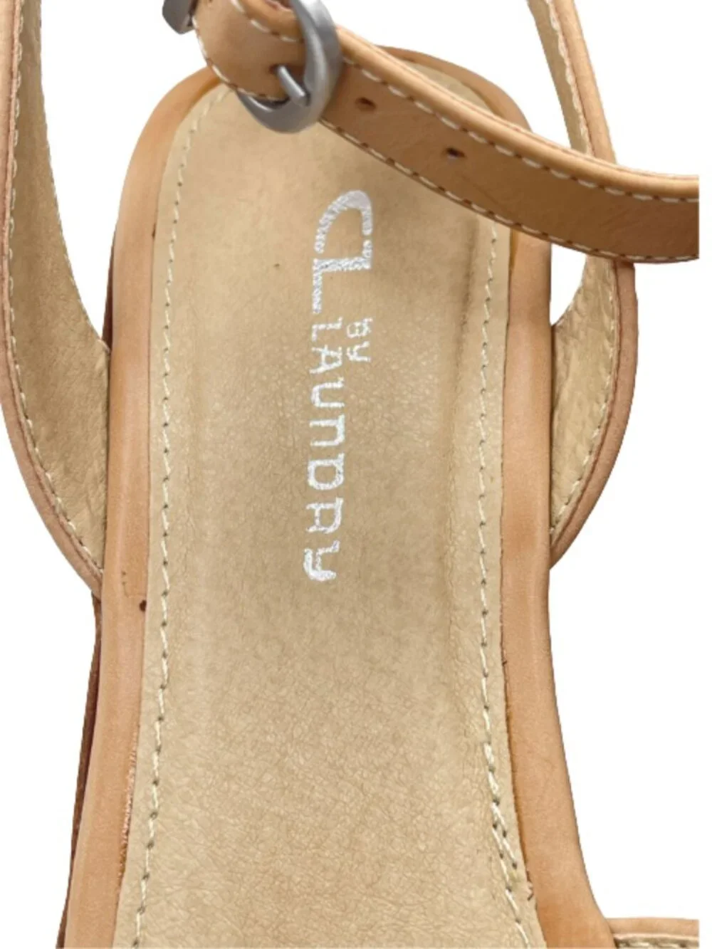 Women Nude/ Beige Wedge Sandals Size 9